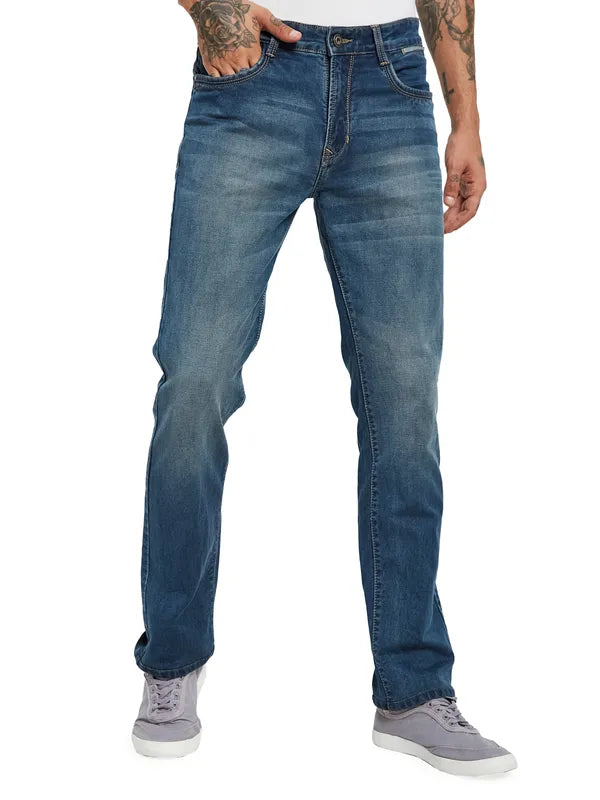 Octave Men Light Fade Clean Look Cotton Jeans