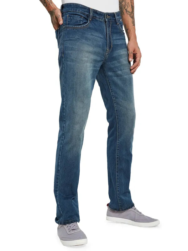 Octave Men Light Fade Clean Look Cotton Jeans
