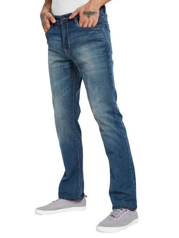 Octave Men Light Fade Clean Look Cotton Jeans