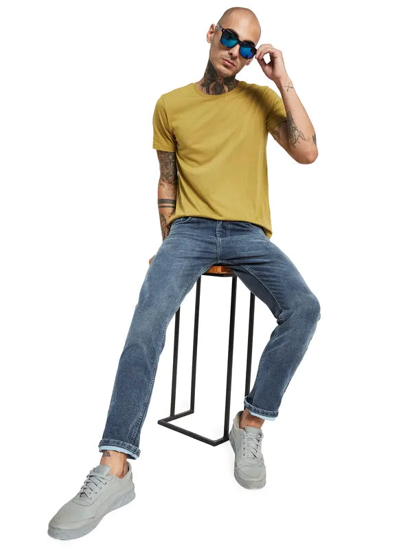 Octave Men Light Fade Clean Look Cotton Jeans