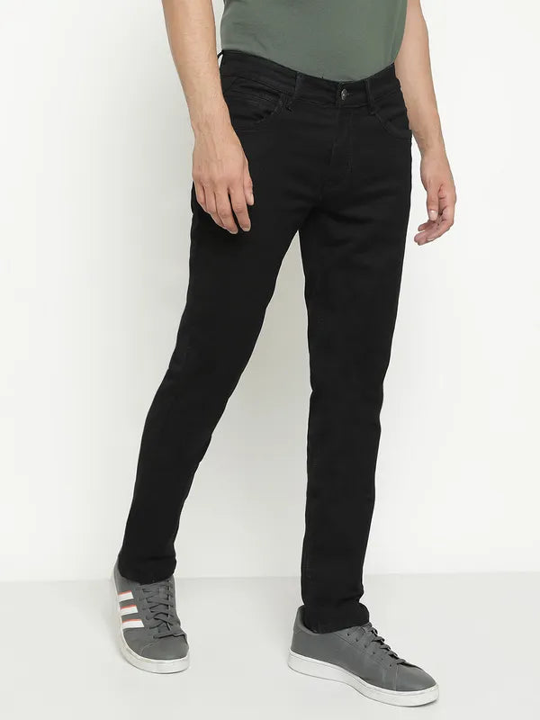 Octave Men Mid-Rise Dark Shade No Fade Clean Look Stretchable Jeans