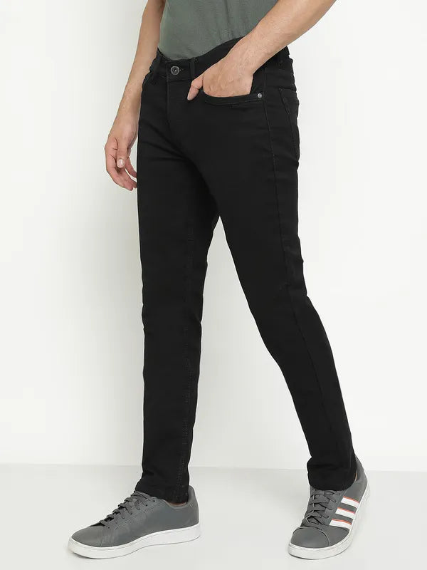 Octave Men Mid-Rise Dark Shade No Fade Clean Look Stretchable Jeans