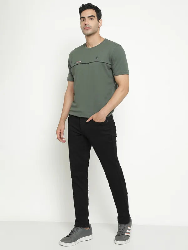 Octave Men Mid-Rise Dark Shade No Fade Clean Look Stretchable Jeans