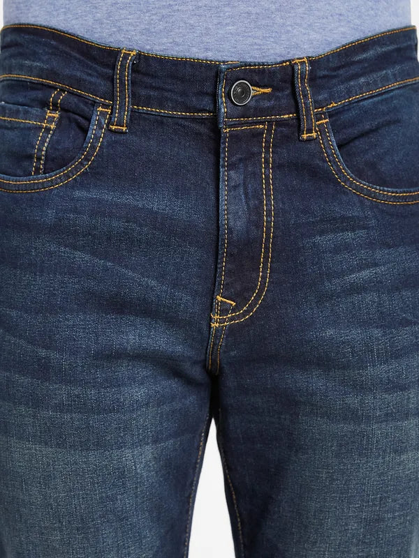 Octave Men Mid Rise Clean Look Light Fade Stretchable Jeans
