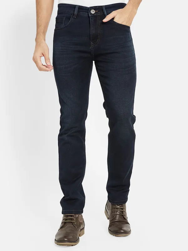 Octave Men Navy Blue Stretchable Jeans