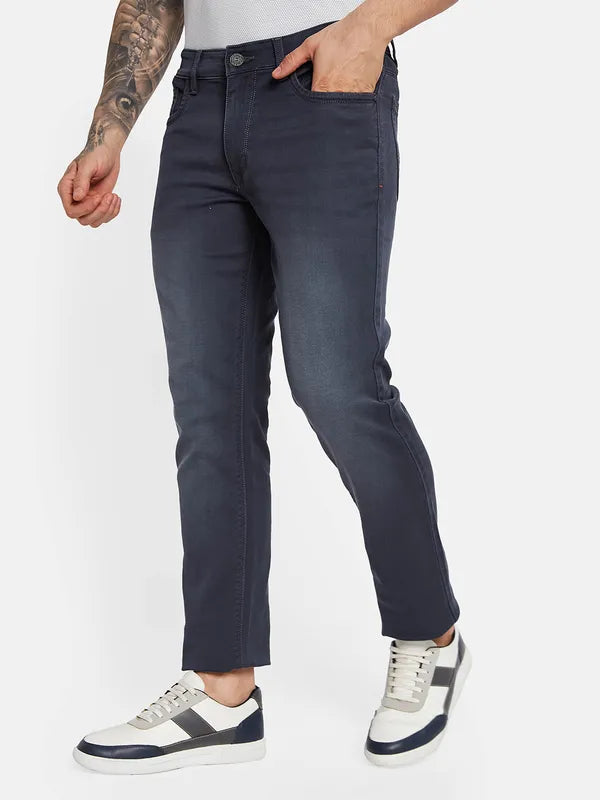 Octave Men Mid-Rise Clean Look Light Fade Stretchable Jeans