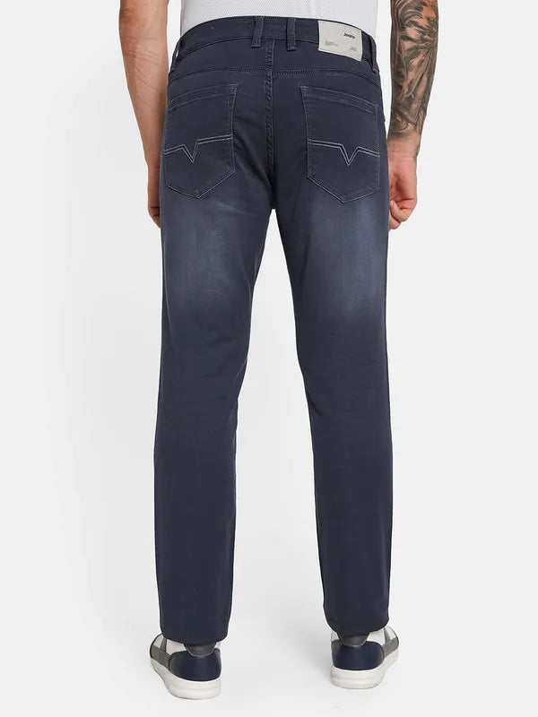 Octave Men Mid-Rise Clean Look Light Fade Stretchable Jeans