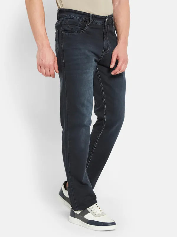 Octave Men Mid-Rise Clean Look Light Fade Cotton Jeans