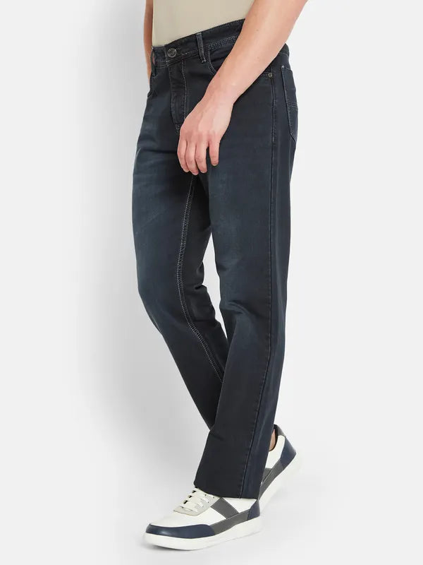 Octave Men Mid-Rise Clean Look Light Fade Cotton Jeans