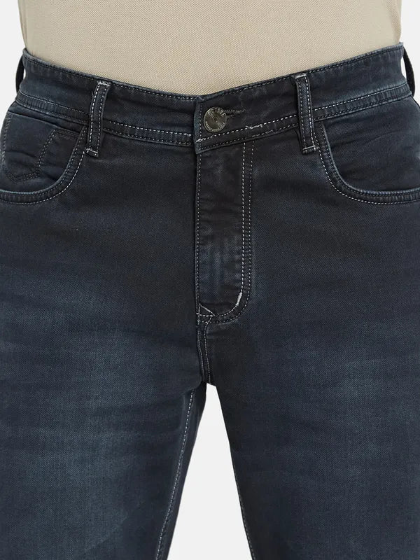 Octave Men Mid-Rise Clean Look Light Fade Cotton Jeans