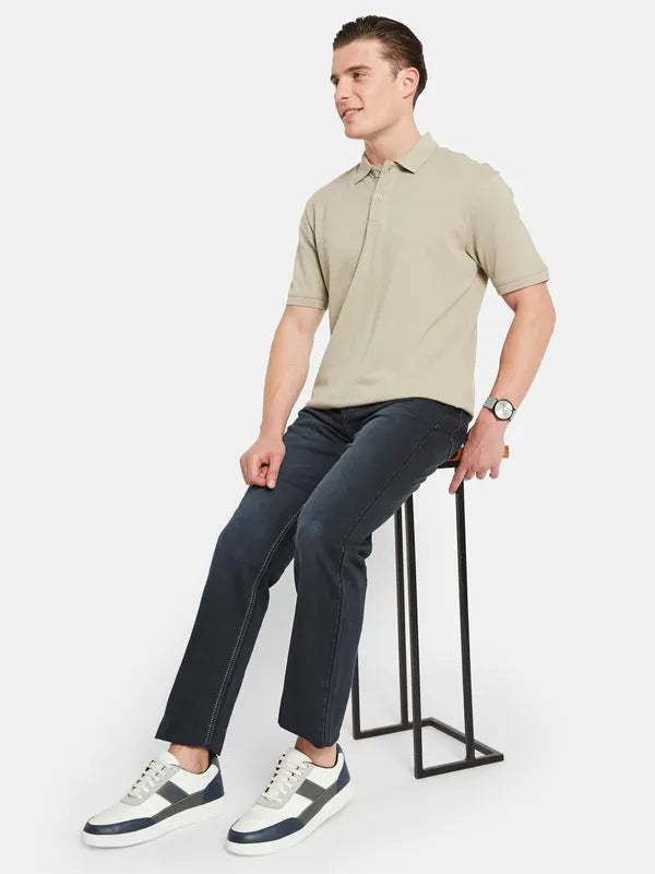 Octave Men Mid-Rise Clean Look Light Fade Cotton Jeans