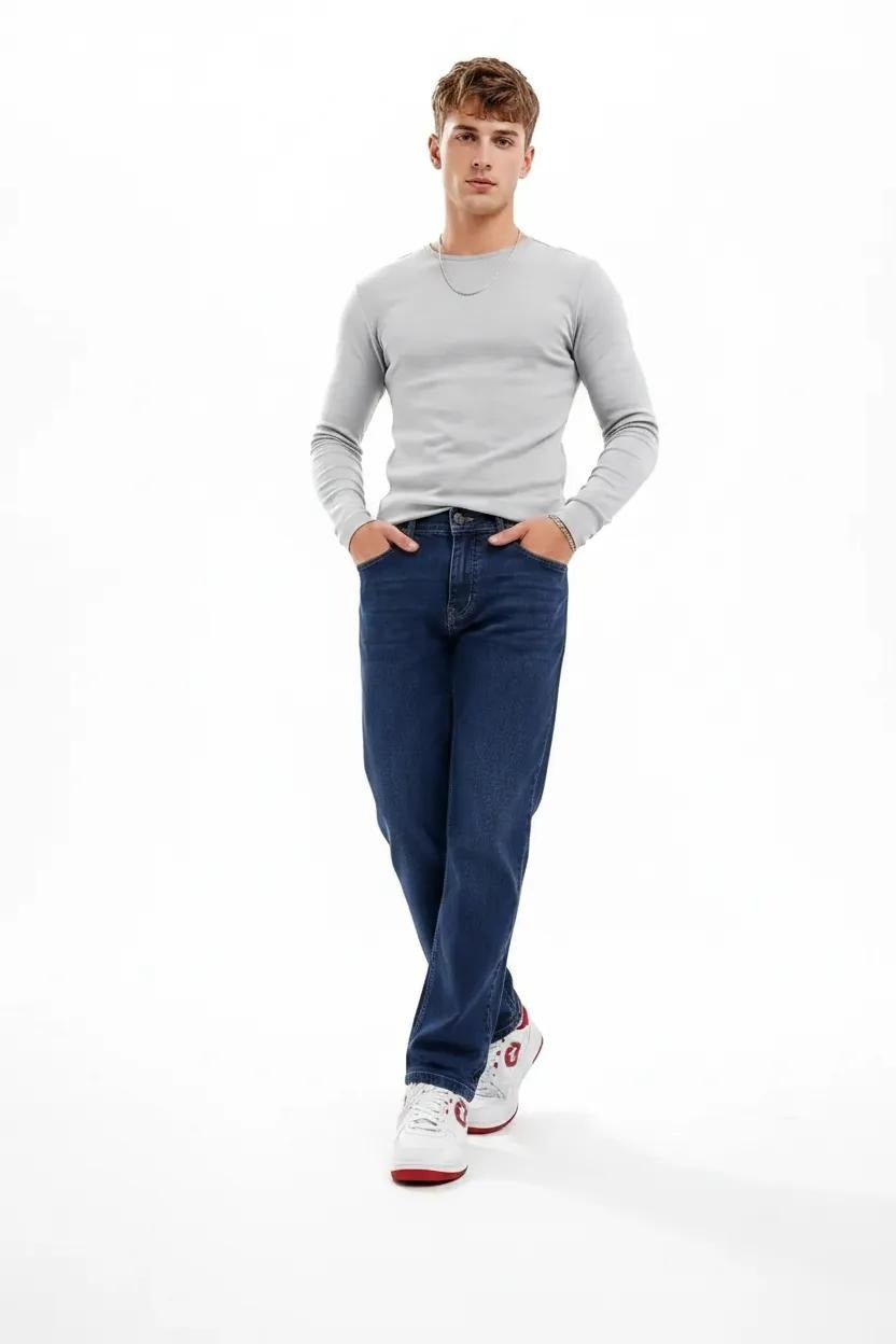 Men Cotton Regular Fit Mid-Rise Stretchable Jeans