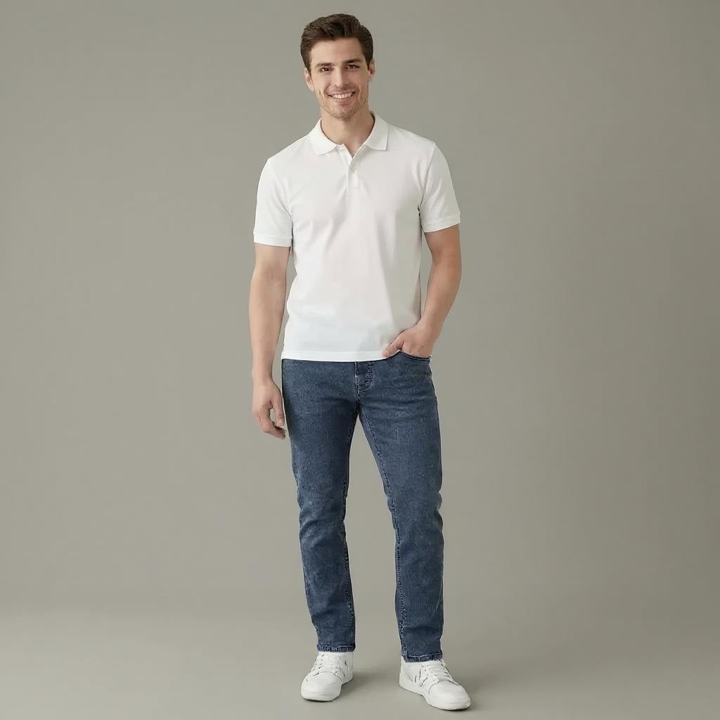 Men Regular Fit Mid-Rise Light Fade Stretchable Jeans
