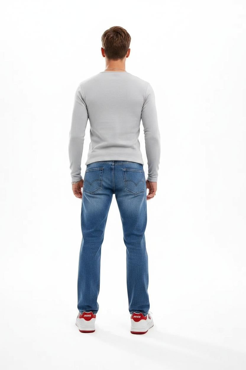 Men Regular Fit Mid-Rise Light Fade Stretchable Jeans