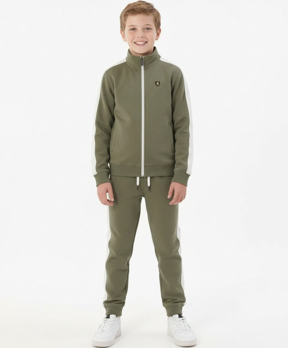 Boy Solid Mandarin Neck TrackSuits