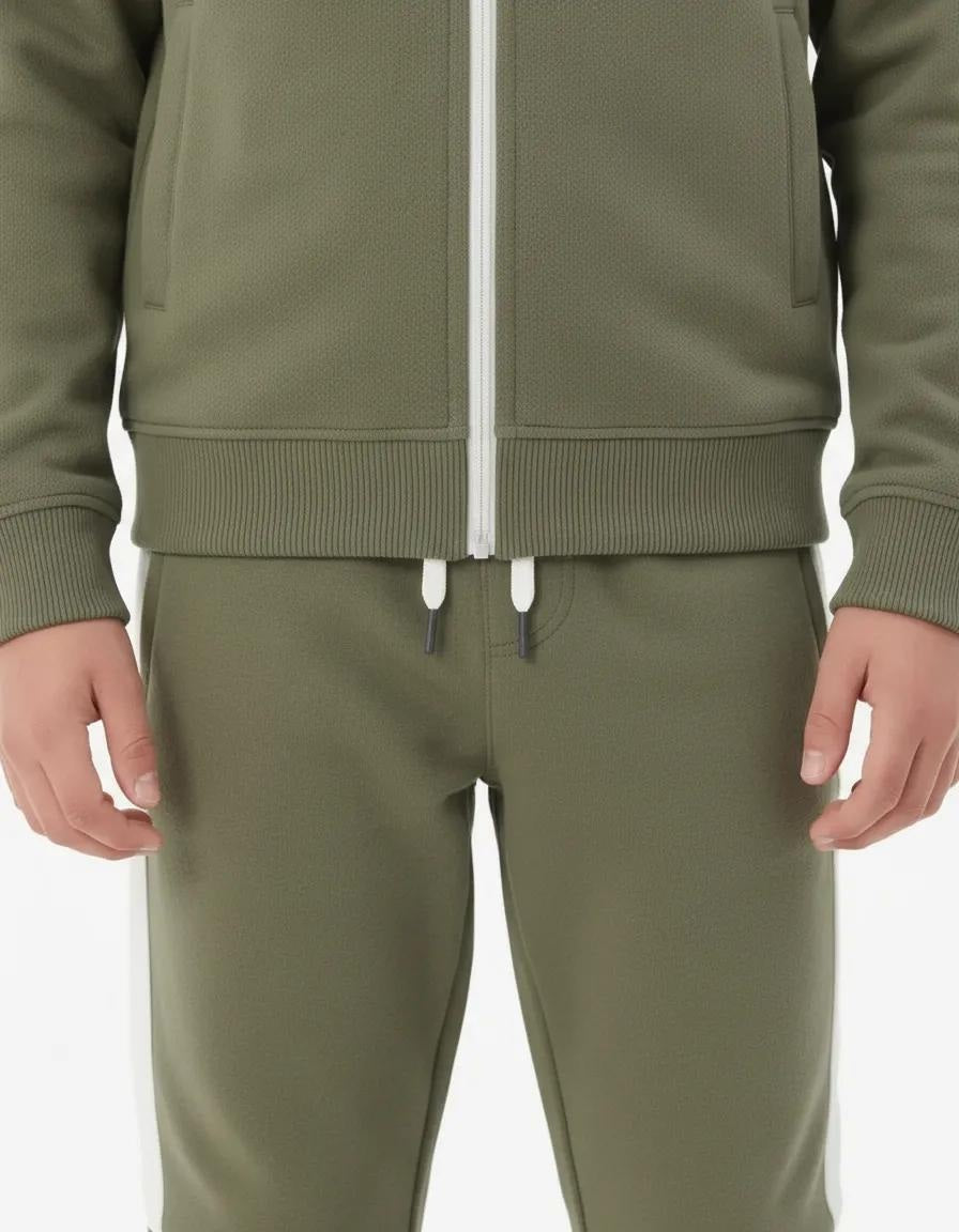 Boy Solid Mandarin Neck TrackSuits