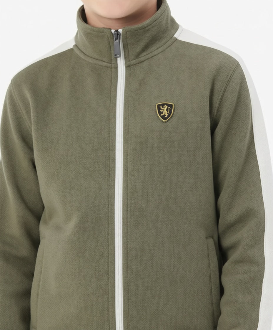 Boy Solid Mandarin Neck TrackSuits