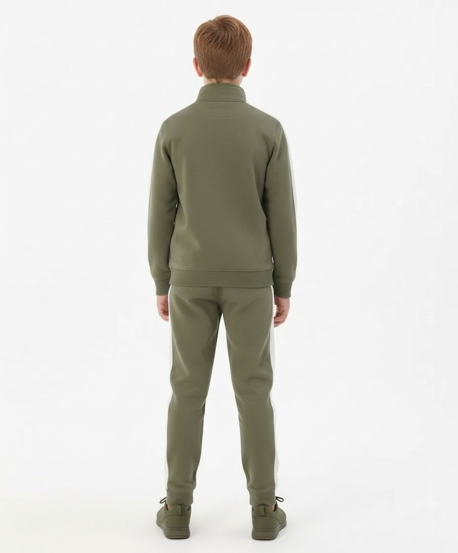Boy Solid Mandarin Neck TrackSuits
