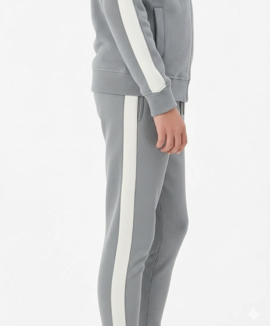 Boy Solid Mandarin Neck TrackSuits