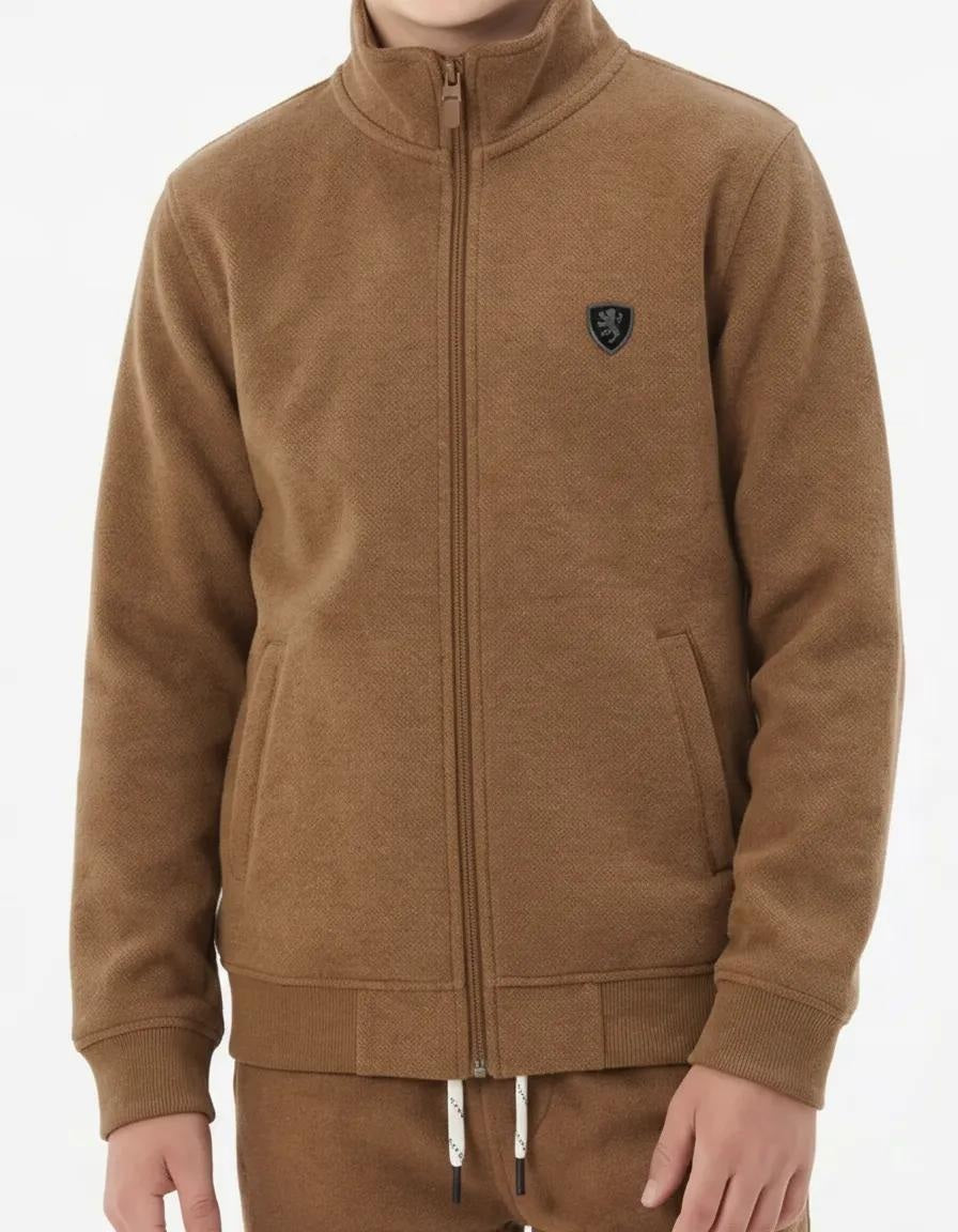 Boy Solid Mandarin Neck TrackSuits