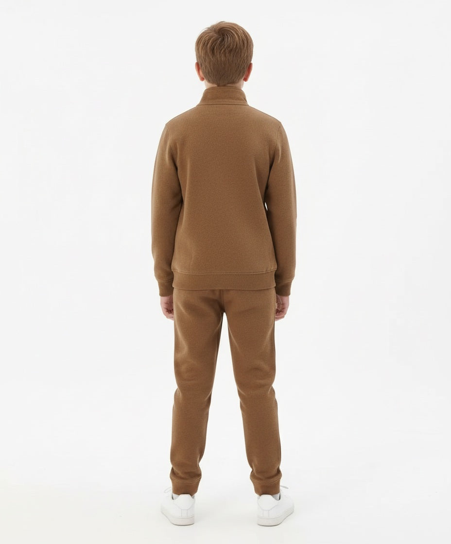 Boy Solid Mandarin Neck TrackSuits