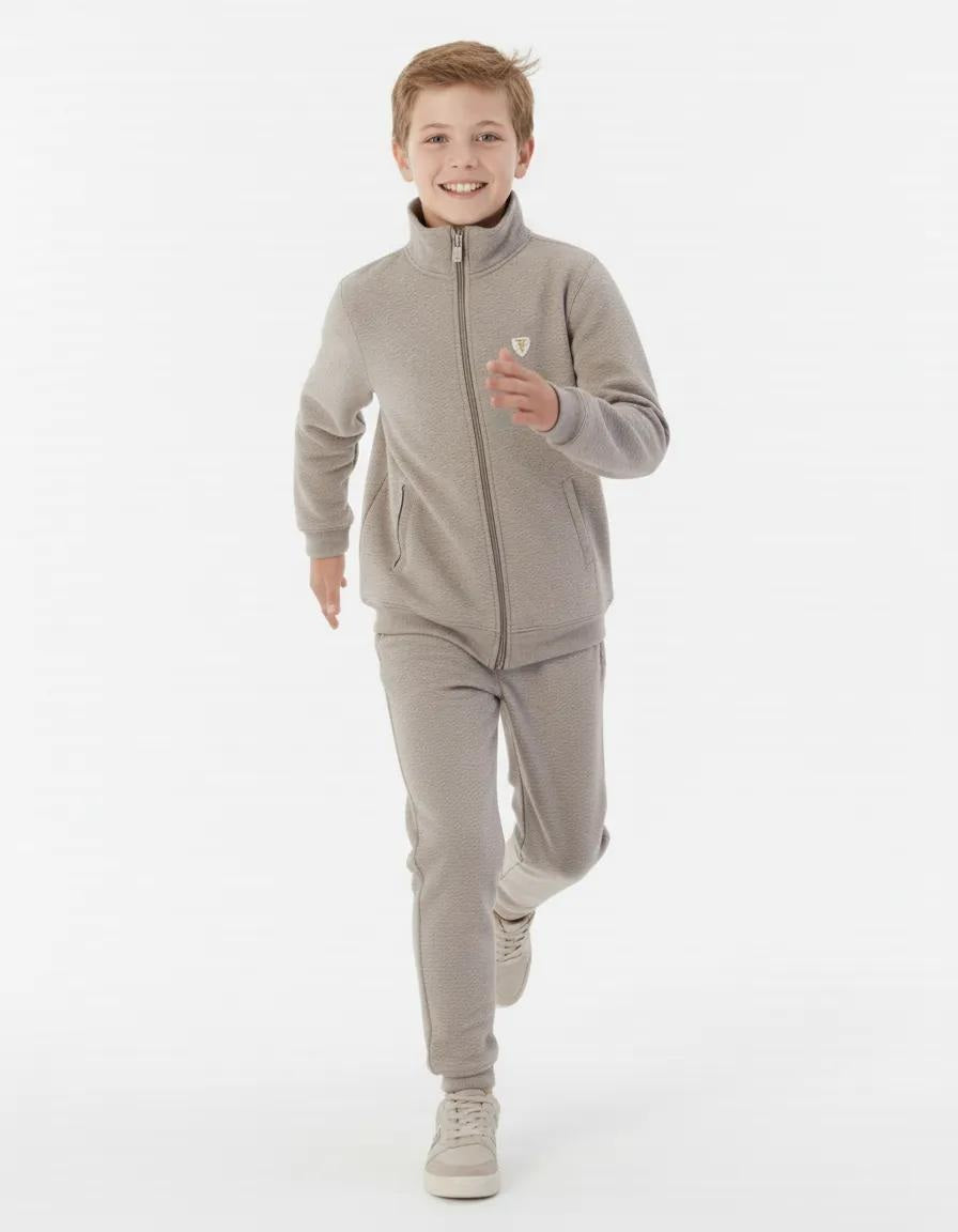 Boy Solid Mandarin Neck TrackSuits