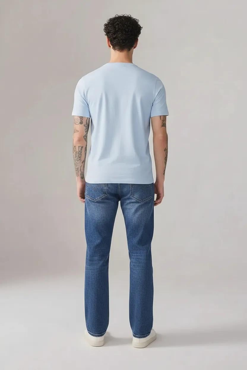 Men Slim Fit Mid-Rise Light Fade Stretchable Jeans