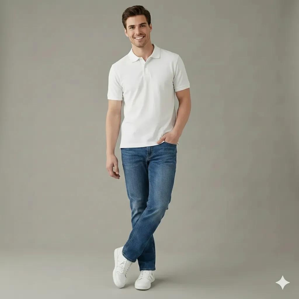 Men Slim Fit Mid-Rise Light Fade Stretchable Jeans