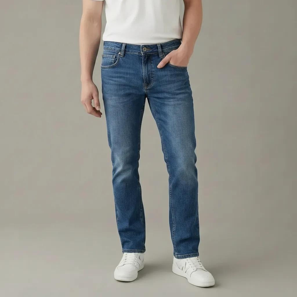 Men Slim Fit Mid-Rise Light Fade Stretchable Jeans