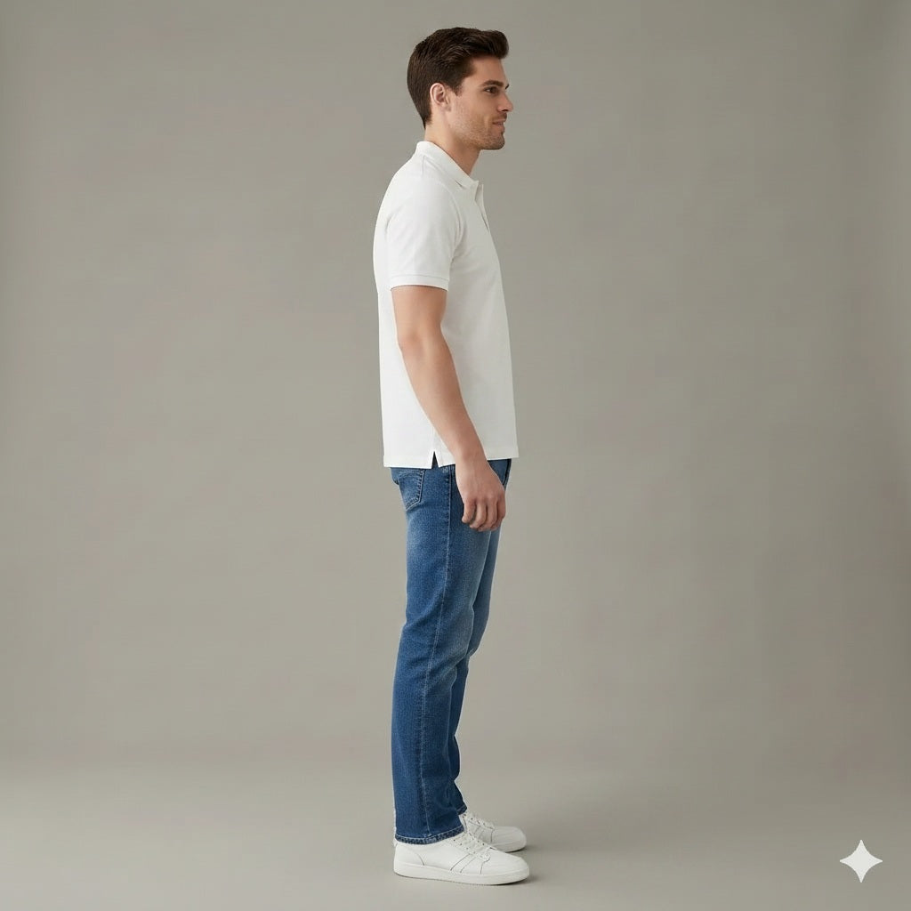 Men Slim Fit Mid-Rise Light Fade Stretchable Jeans