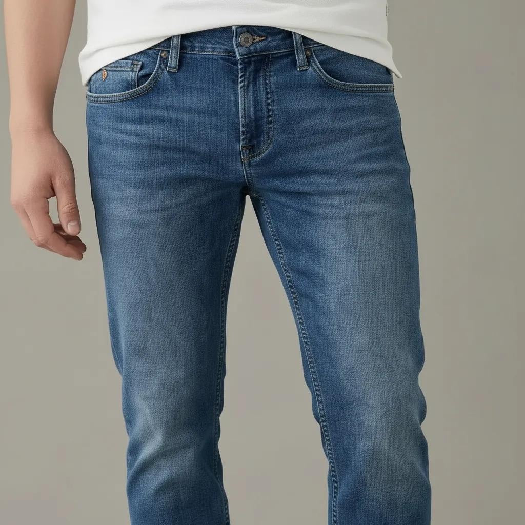 Men Slim Fit Mid-Rise Light Fade Stretchable Jeans