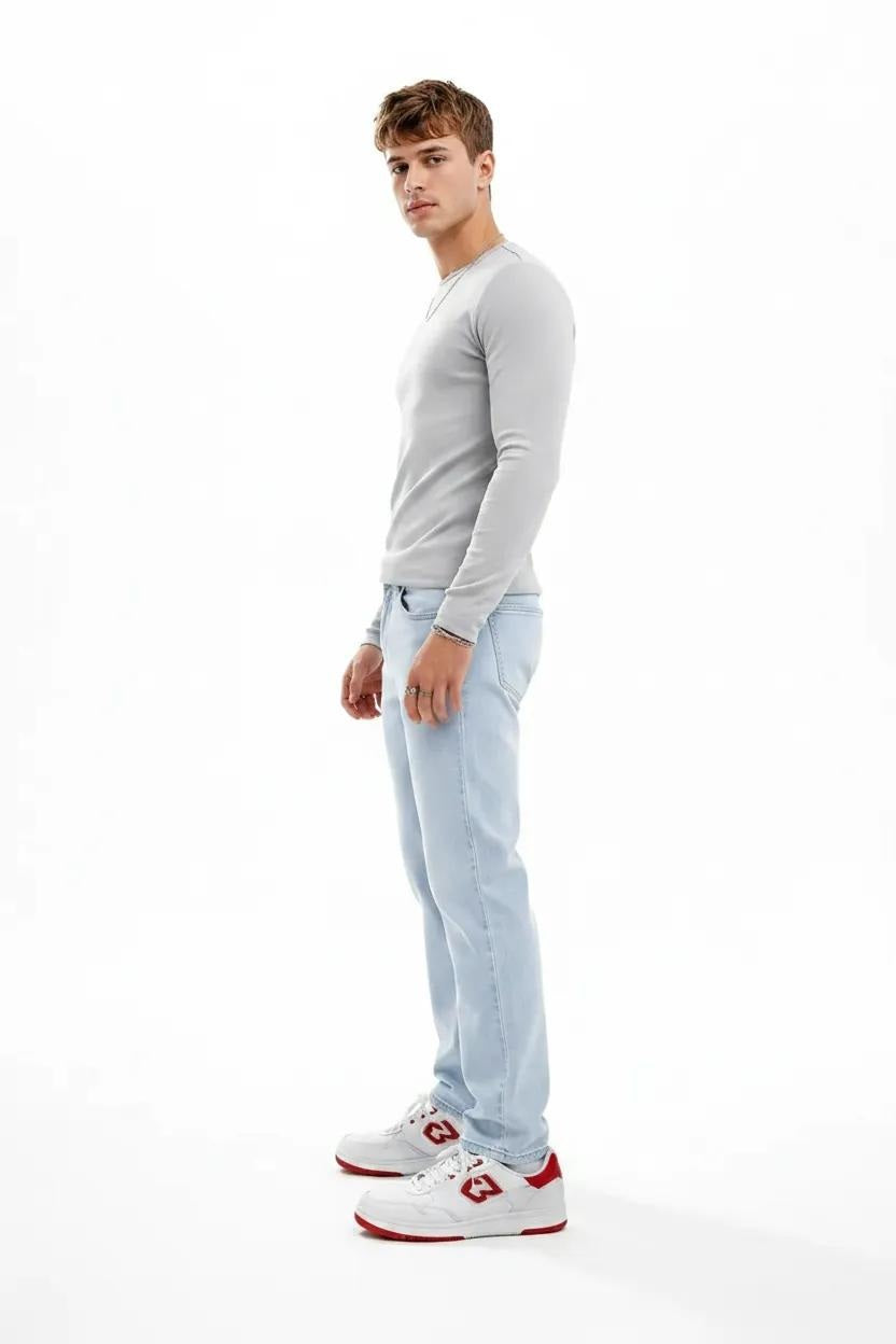 Men Slim Fit Mid-Rise Light Fade Stretchable Jeans