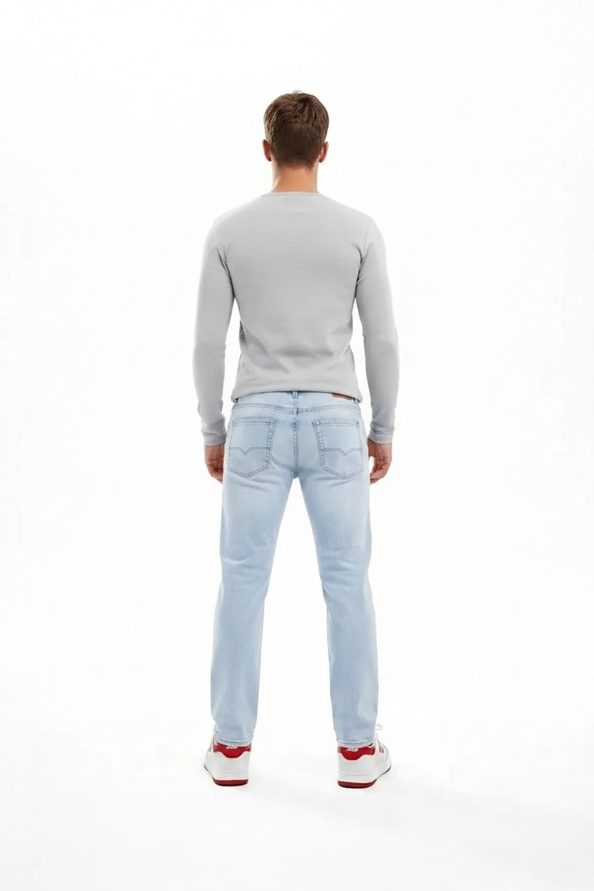 Men Slim Fit Mid-Rise Light Fade Stretchable Jeans