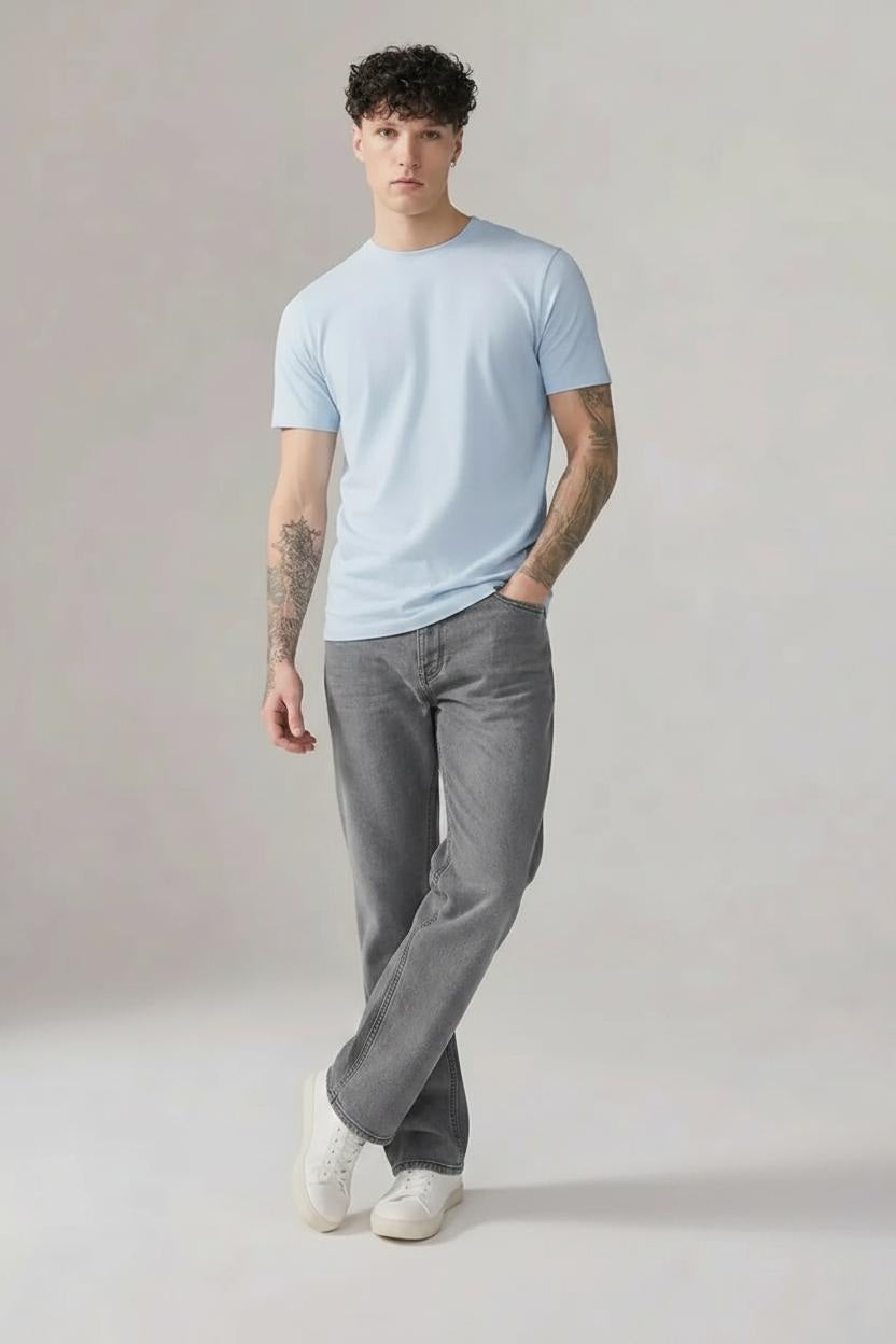 Men Slim Fit Mid-Rise Light Fade Stretchable Jeans
