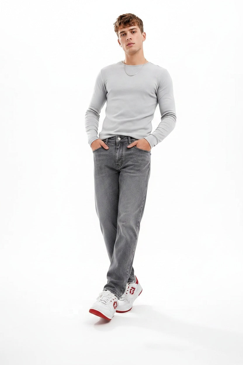 Men Slim Fit Mid-Rise Light Fade Stretchable Jeans