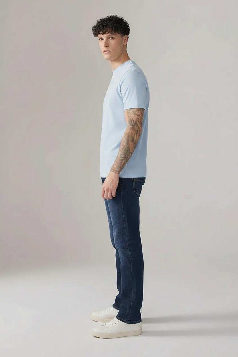 Men Cotton Slim Fit Mid-Rise Light Fade Stretchable Jeans