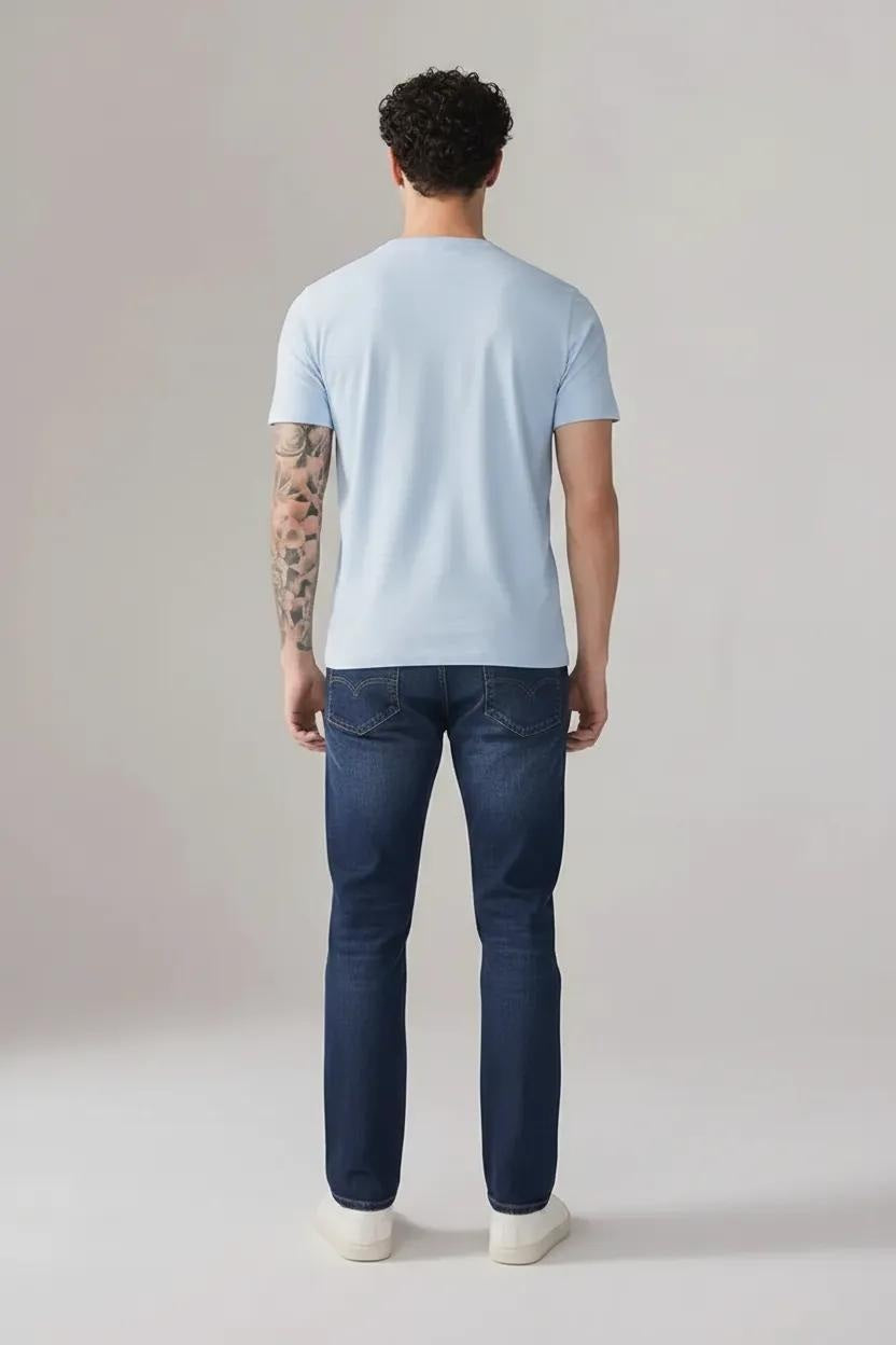 Men Cotton Slim Fit Mid-Rise Light Fade Stretchable Jeans