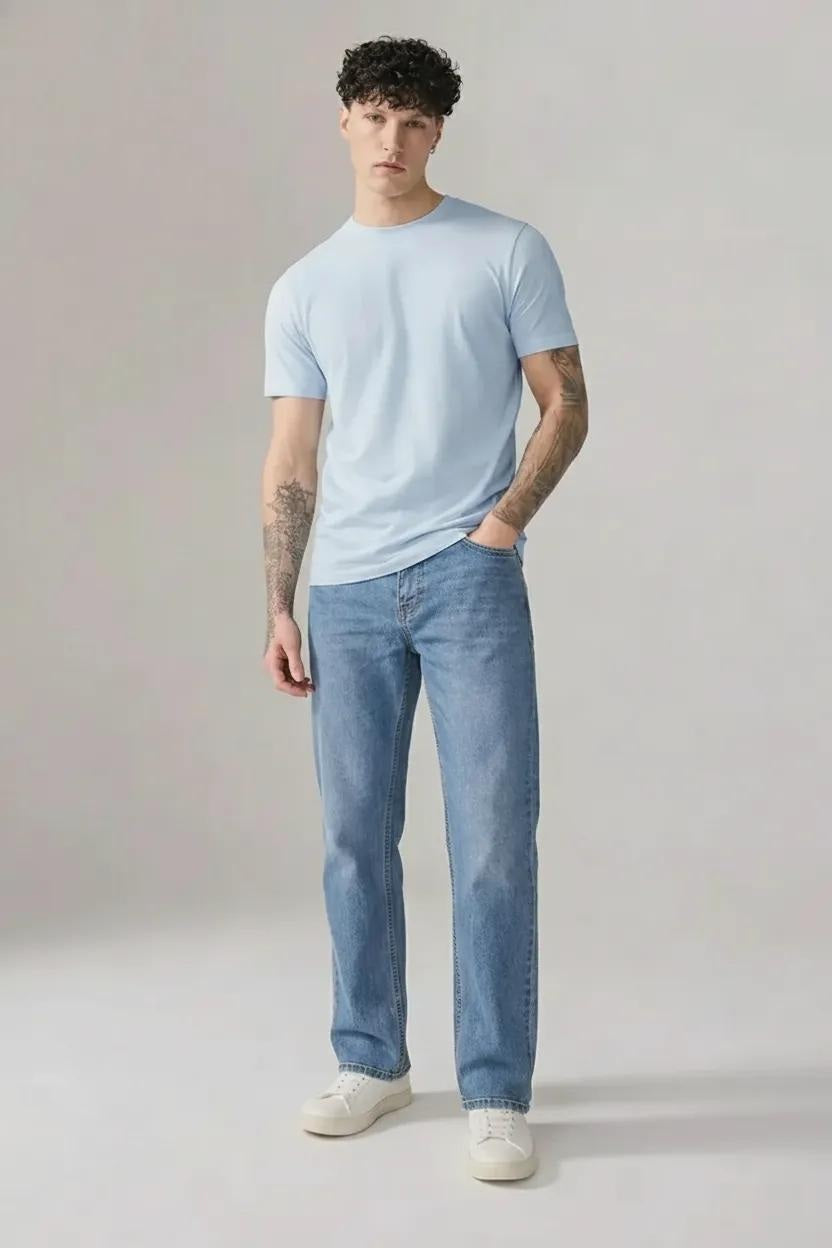 Men Slim Fit Mid-Rise Light Fade Stretchable Jeans