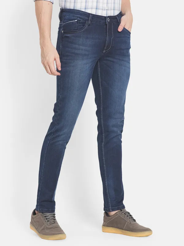 Men Blue Slim Fit Light Fade Stretchable Jeans
