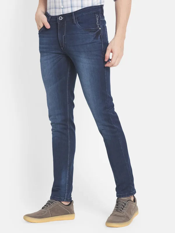Men Blue Slim Fit Light Fade Stretchable Jeans