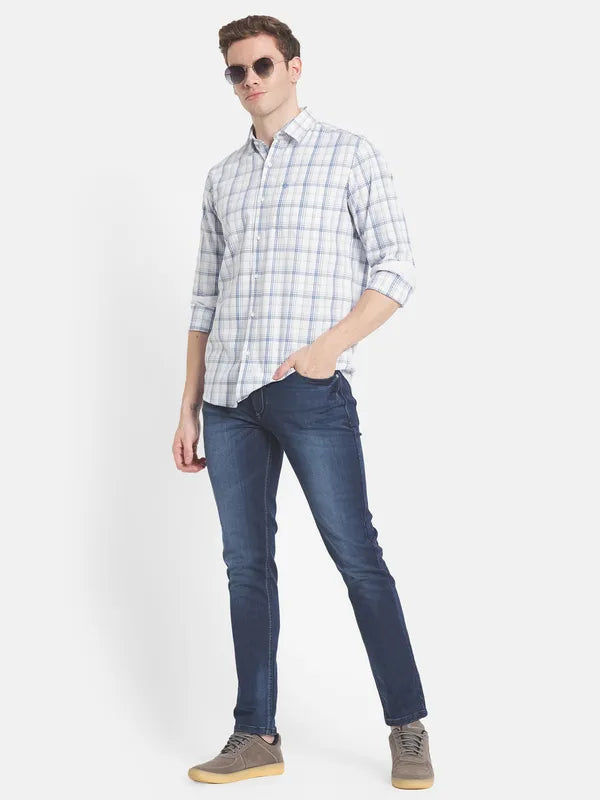 Men Blue Slim Fit Light Fade Stretchable Jeans