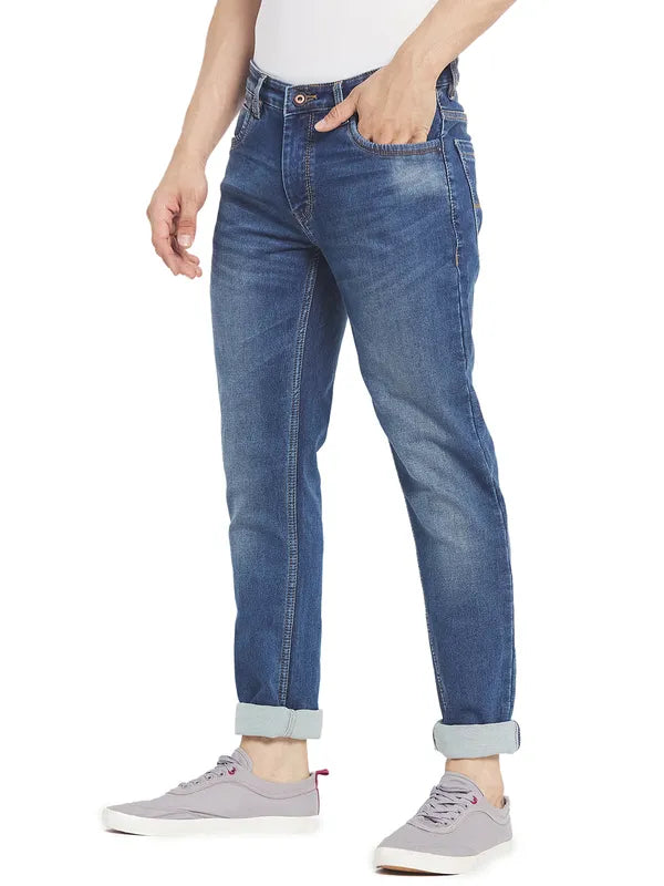 Octave Men Blue Light Fade Regular Fit Mid-Rise Jeans