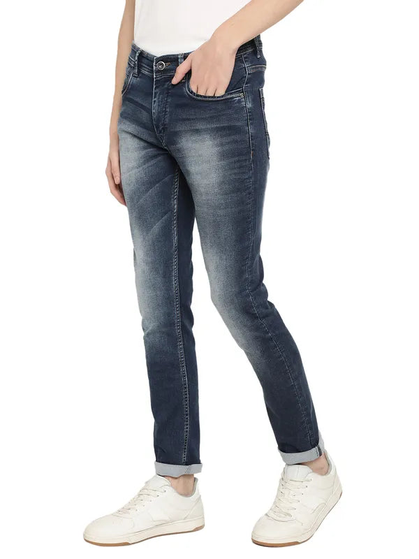 Octave Men Blue Heavy Fade Stretchable Jeans