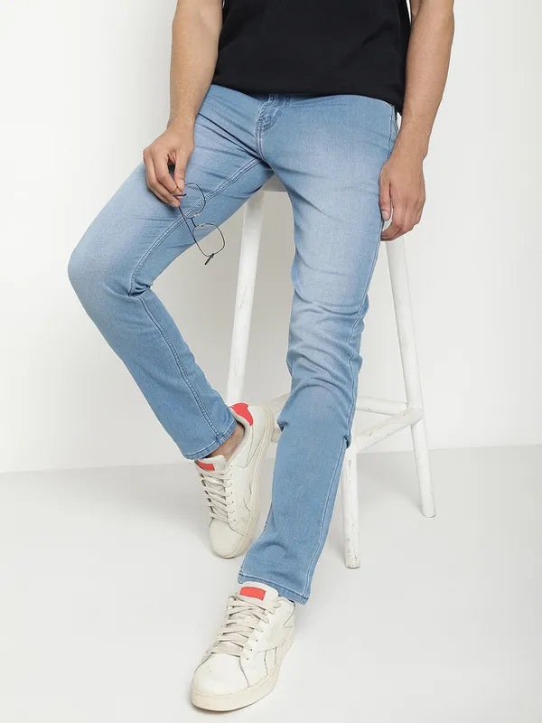 Octave Men Mid-Rise Light Faded Light Shade Stretchable Jeans