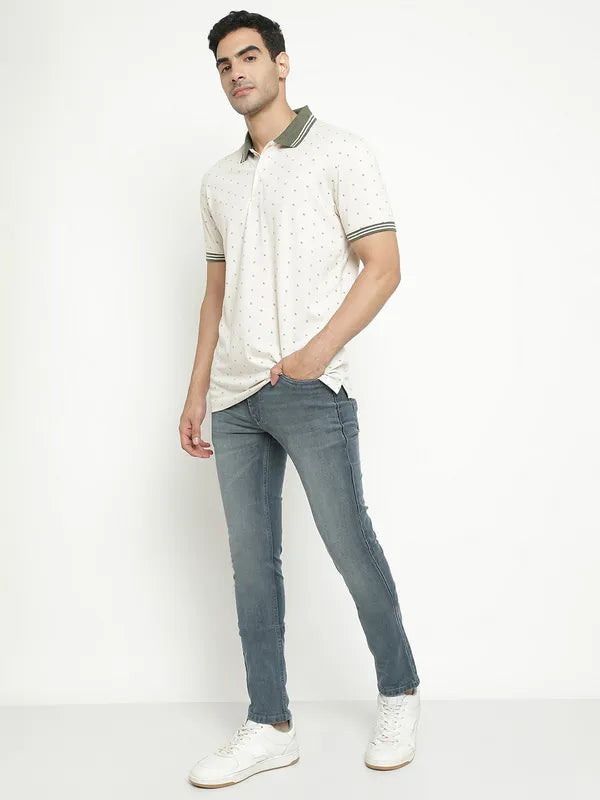 Octave Men Mid-Rise Coloured Light Fade Clean Look Stretchable Jeans