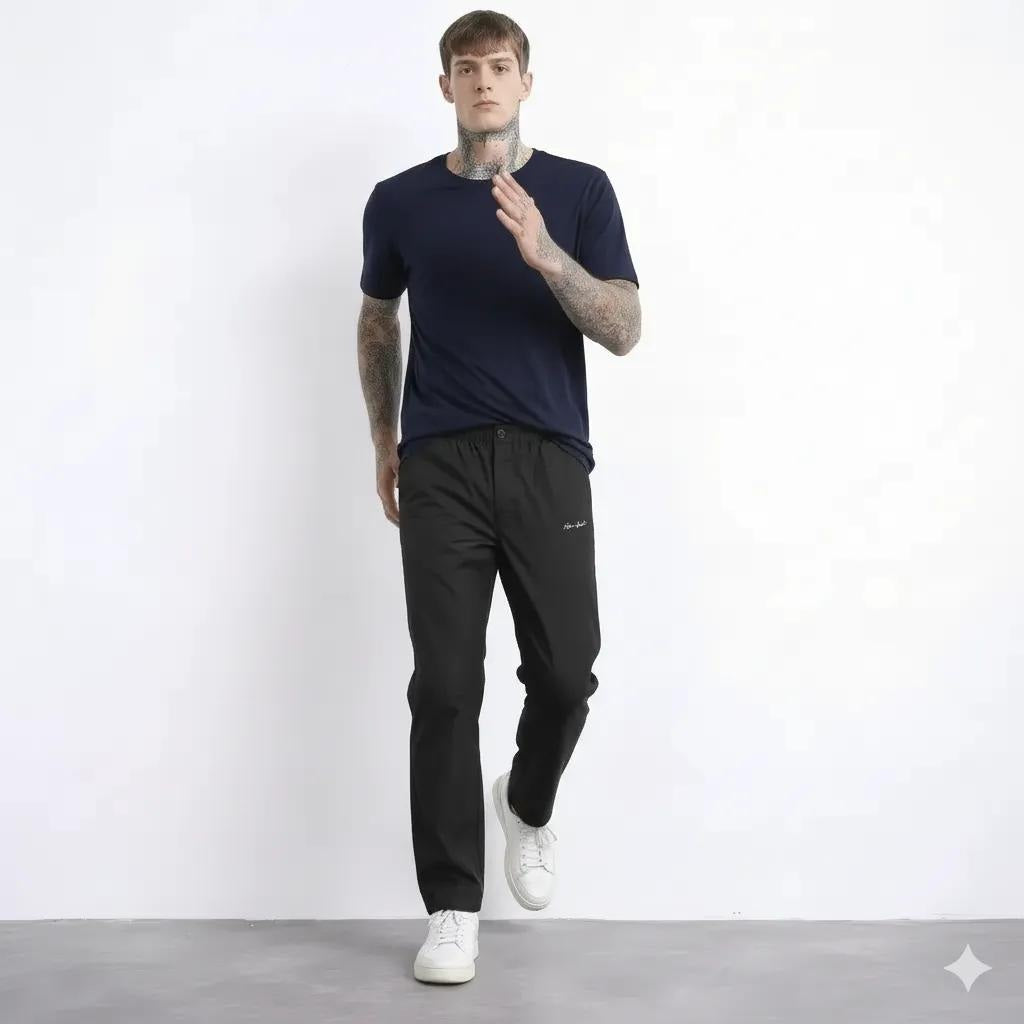 Octave Men Black Regular Fit Track Pants