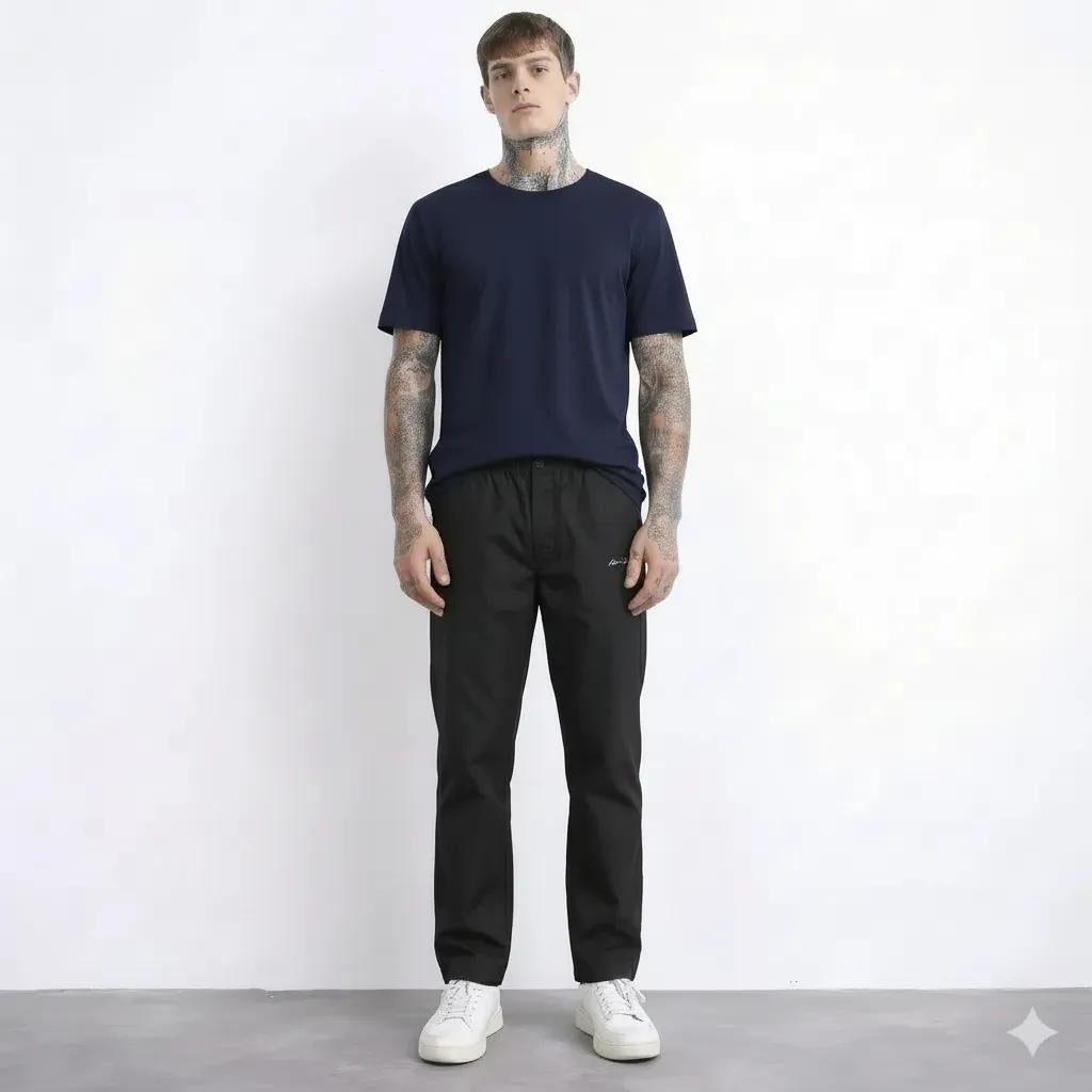 Octave Men Black Regular Fit Track Pants
