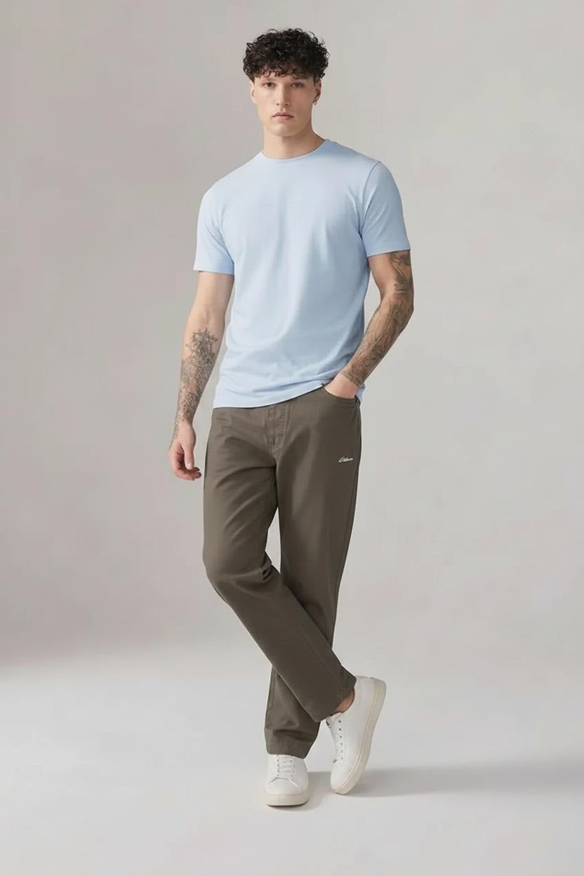 Men Army Regular Fit Brand Logo Track Pants