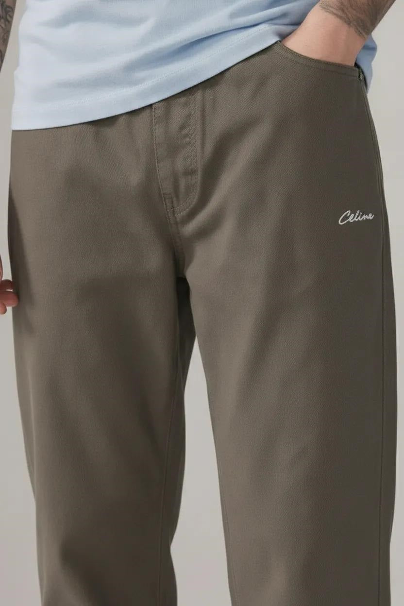 Men Army Regular Fit Brand Logo Track Pants