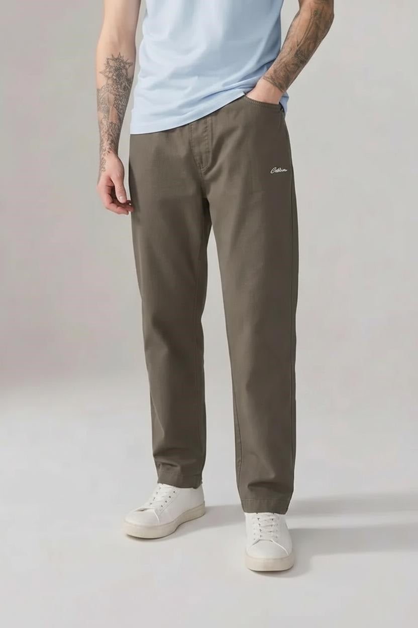 Men Army Regular Fit Brand Logo Track Pants